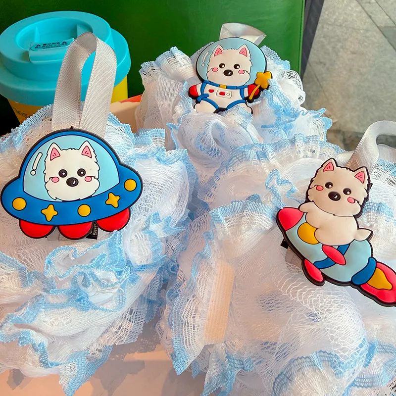 Cute Cartoon Puppy Bath Sponge for Girls – Soft Shower Puff with Adorable Dog Design, Fun Body Scrubber for Exfoliating and Foaming, Creative Bath Ball for Teens and Women, Kawaii Shower Accessory